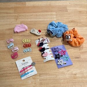 Sanrio Pink Blue Orange Kids Hair Accessories Set